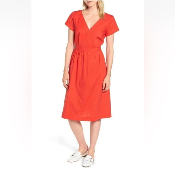 J. CREW Vibrant Red Midi Dress - Picture 3 of 15